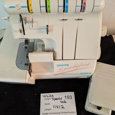 Lot 193 - White  Speedy  Lock Sewing  Machine 