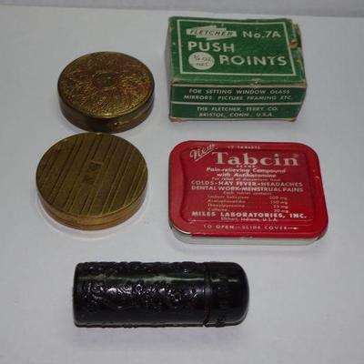 Pill Box, Make Up Compacts, Lipstick Holder, Push Pin Lot