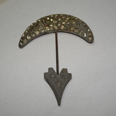 Victorian Crescent Moon Hat Pin 