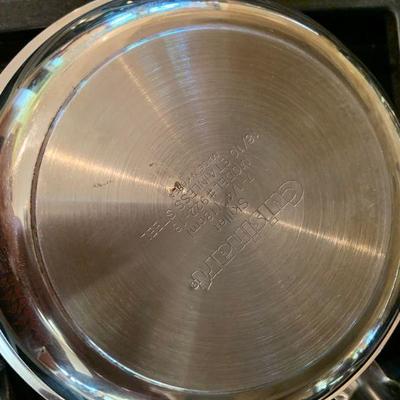 LOT 62  CUISINART STAINLESS COOKWARE SKILLETS & DOUBLE BOILER