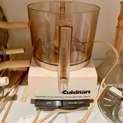 LOT 68  VINTAGE CUISINART FOOD PROCESSOR w/ATTACHMENTS