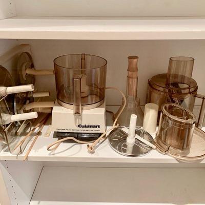 LOT 68  VINTAGE CUISINART FOOD PROCESSOR w/ATTACHMENTS