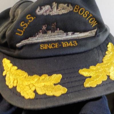 USS Boston Naval Hats and naval veteran hat.