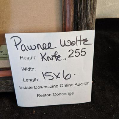 Lot 255 - Pawnee Wolfe  Knife on Plaque- Franklin Mint 
