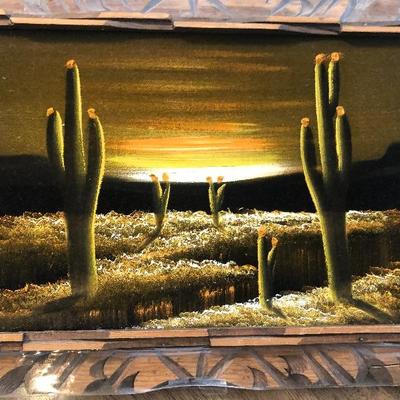 #196 Vintage Desert Velvet Painting