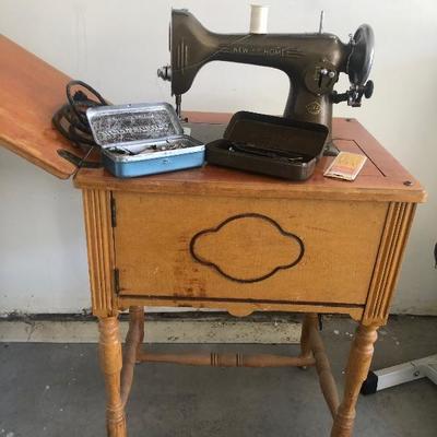 #254 Antique  Sewing Table - New Home Sewing Machine