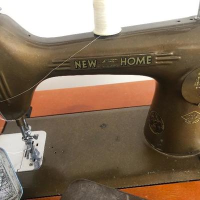 #254 Antique  Sewing Table - New Home Sewing Machine