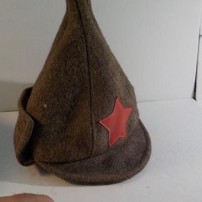 Russian Soldiers winter hat with ear covers.