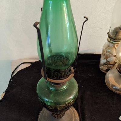 lot 233 - Vintage Mint Green Kerosene  Lamp