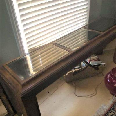 Sofa table with glass top