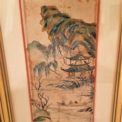 Lot #70  Pair of original water colors on rice paper - Chinese