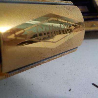 'Vintage Gillette Gold Razor & metal gilt case