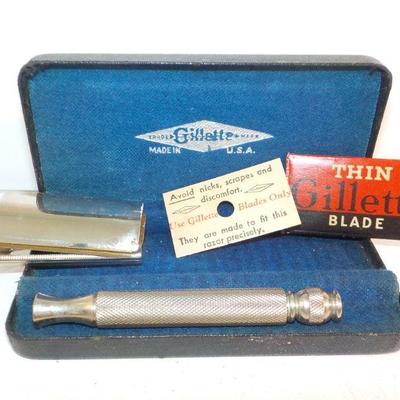 Vintage " Gillette thin razor with carry case."