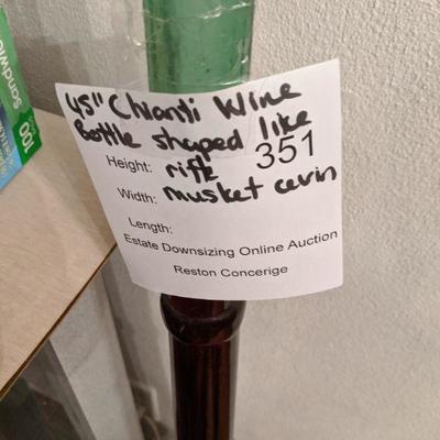 Vintage Chianti Wine Bottle shaped like a rifle musket cevin