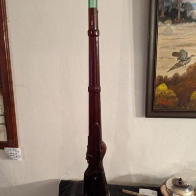 Antique Chianti Wine  Bottle  Shaped  Like  Musket  Cevin Rifle 