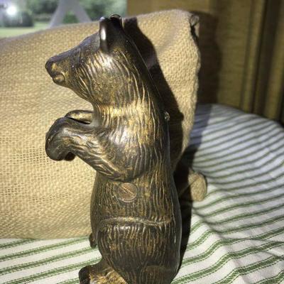 Antique A C Williams Arcade Cast Iron Begging Bear Still Bank Original 5-1/4"