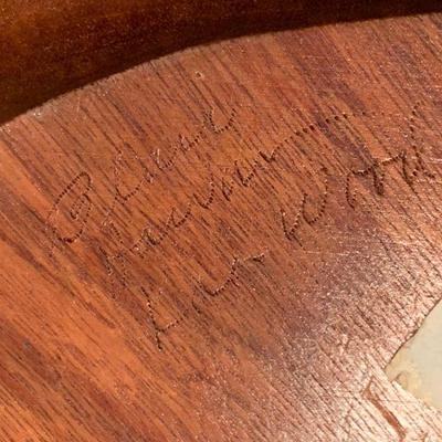 LOT 90  VINTAGE HAWAII LARGE KOA WOOD LOW BOWLS SIGNED BY BLAIR