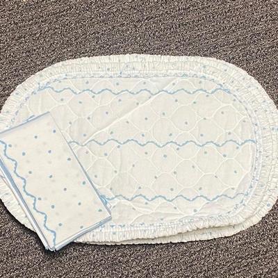Vintage White & Blue Placemats with Matching Napkins