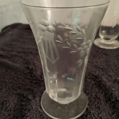 VINTAGE CRYSTAL CUT GLASS WATER GOBLETS