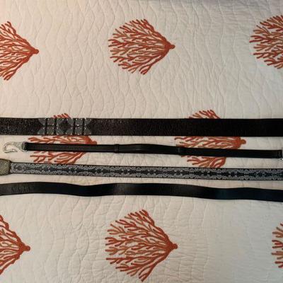 IB 59. BLACK LEATHER BELTS