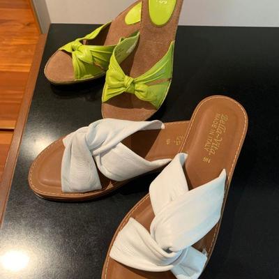 IB 75  TWO PAIRS OF SIZE 9 LEATHER DRESSY SANDALS