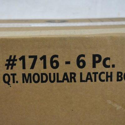 Sterilite 6.2 Qt. Modular Latch Box Clear Case of 6 - New