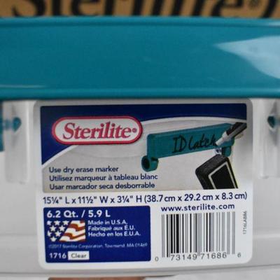 Sterilite 6.2 Qt. Modular Latch Box Clear Case of 6 - New