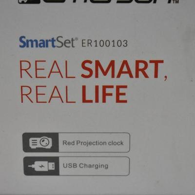 Emerson SmartSet Projection Alarm Clock Radio with USB Charging, Open Box - New