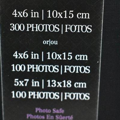 5 Photo Albums, Black. Each Holds 300 4x6 Photos - New
