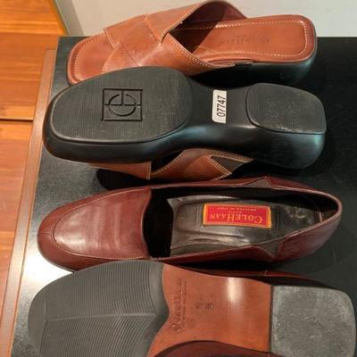 IB 7 TWO PAIRS brown LEATHER SHOES BY COLE HANN SIZE 9