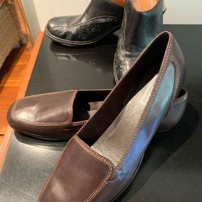 IB 84  TWO PAIRS LEATHER SHOES NEW NORSTROMS LOAFER & SOFFT MULES