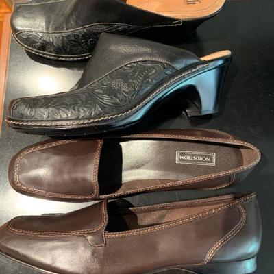 IB 84  TWO PAIRS LEATHER SHOES NEW NORSTROMS LOAFER & SOFFT MULES