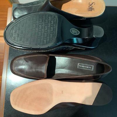 IB 84  TWO PAIRS LEATHER SHOES NEW NORSTROMS LOAFER & SOFFT MULES