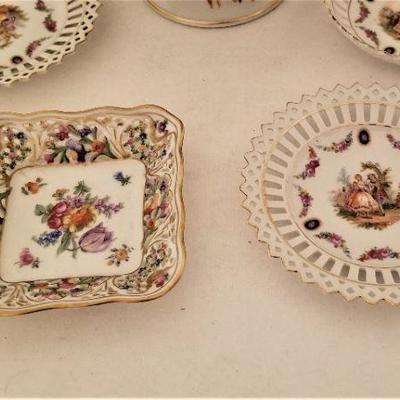 Lot #90  Lovely Selection of Pierced Work Porcelain Pieces - Compote, more