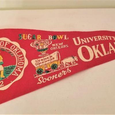 Lot #92  Vintage Sugar Bowl Pennant - University of Oklahoma