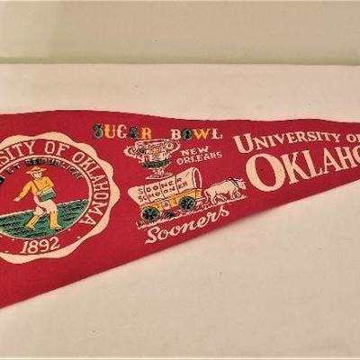 Lot #92  Vintage Sugar Bowl Pennant - University of Oklahoma
