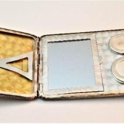 Lot #94 Sterling Silver and 14kt Gold plate - compact/cigarette case combo