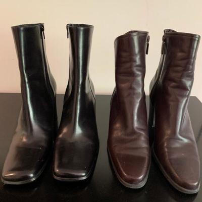 IB 98  TWO PAIRS OF LEATHER DRESS BOOTS  SIZE 9