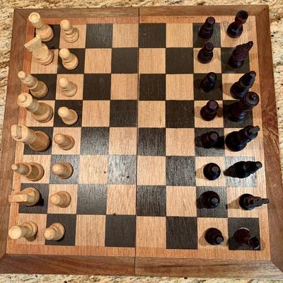 LOT 119  WOODEN CHESS SET 