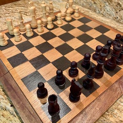 LOT 119  WOODEN CHESS SET 