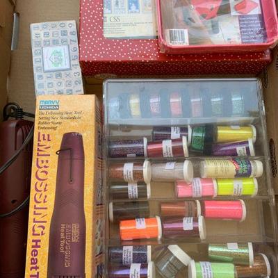 LOT 122  OVER 200 STAMP BLOCKS PAPERS TOOLS RIBBON CRAFTS HOBBY SCRAPBOOKING