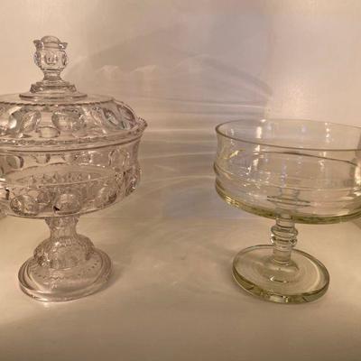 Lot # 509 Two Antique Pressed Glass Compotes