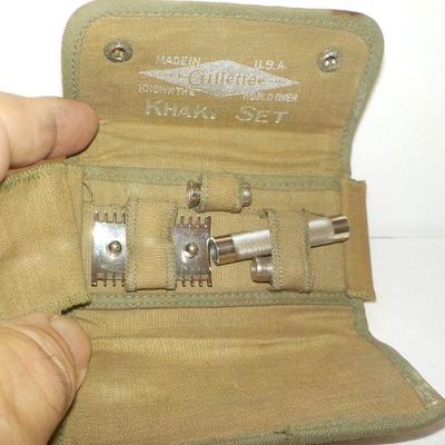 " Khaki Set Gillette Military Razor"