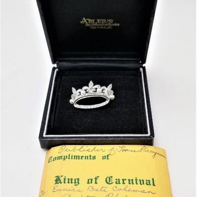 Lot #99  New Orleans Mardi Gras King's Favor - Rex 1970 - brooch with personal note from King