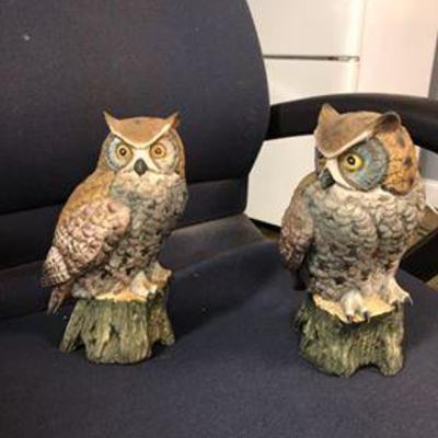 Pair of ceramic owls