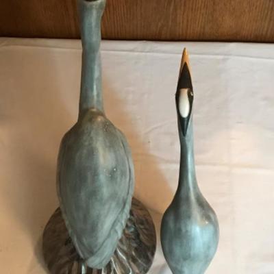 Lot #28 Pair of Stoneware Andersen POD Great Blue Herons