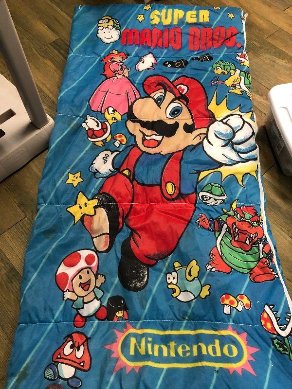 Vintage 1988 Nintendo Mario Bros. sleeping bag. EstateSales