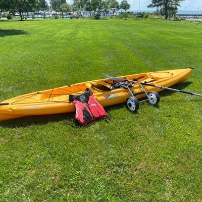 Lot # 538 Hobie Quest Kayak with Paddle, Life Jacket and Cart 