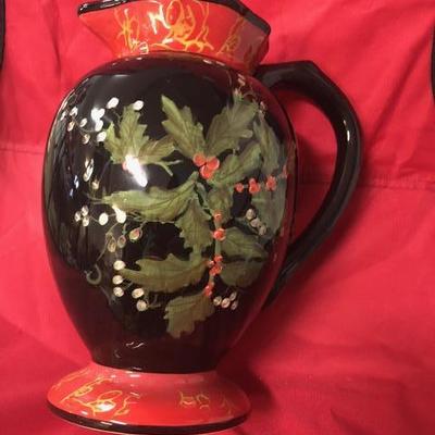 New Holly pitcher, design by Patricia Brubaker
