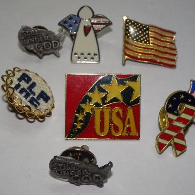 Patriotic Tie Tack Pin Lot 